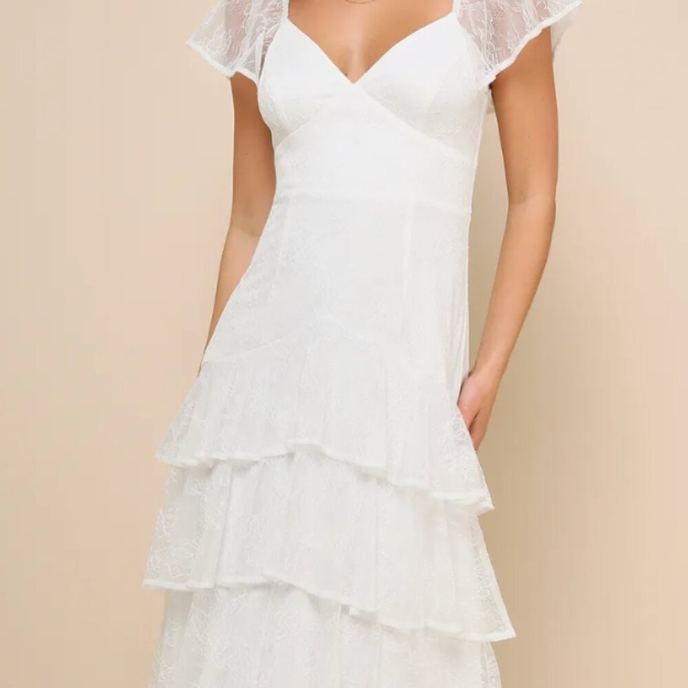 Ruffle White Lulu Dress